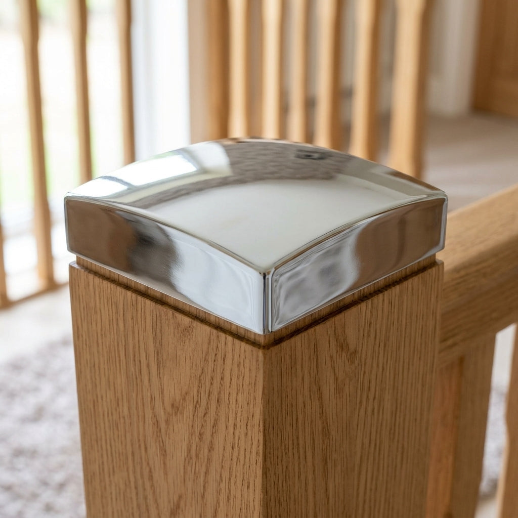 Chrome Square Newel Cap 90mm For Staircase Posts (view 2)