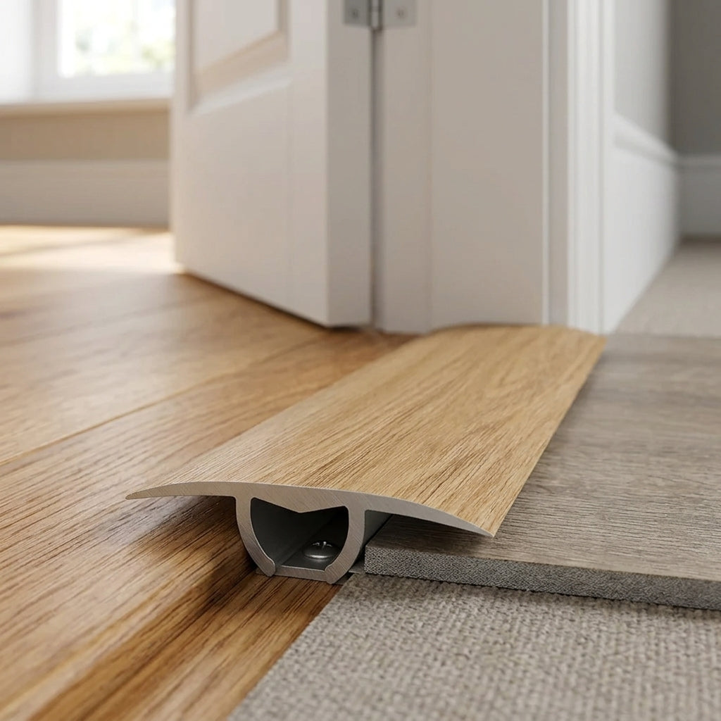 Aluminium Floor Profile 0.93m Monument Oak Transition Strip (view 2)