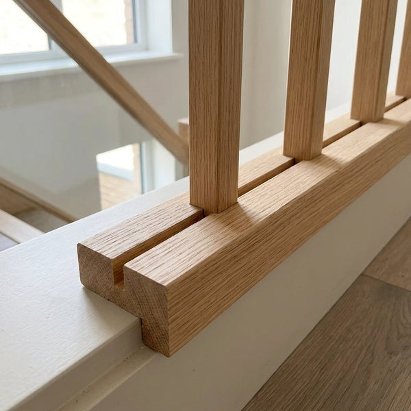 Oak Modern Baserail Grooved For Metal Panels 13mm