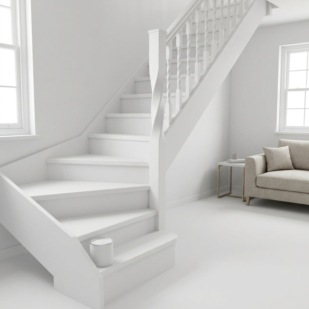 White Primed Twisted Timber Newel Post 90mm For Staircases
