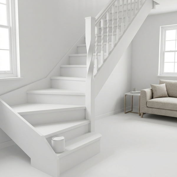 White Primed Twisted Timber Newel Post 90mm For Staircases