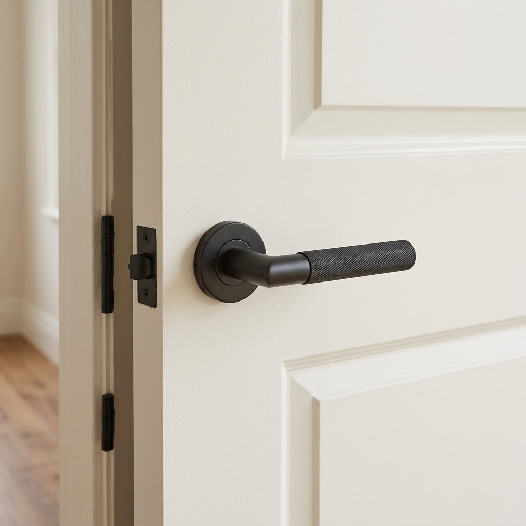Zurich Matt Black Door Handle Hardware Pack