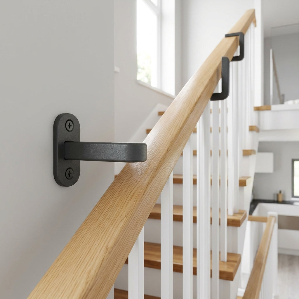 Anthracite Wall Handrail Bracket With Cable Channel