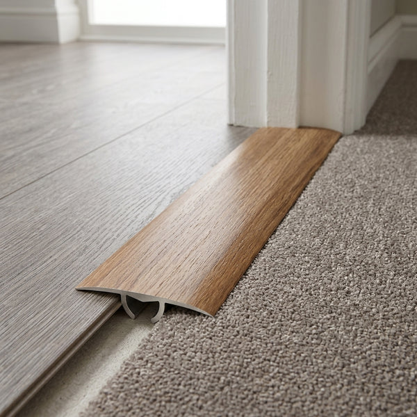 Aluminium Floor Profile 0.93m Dark Oak - Transition Strip