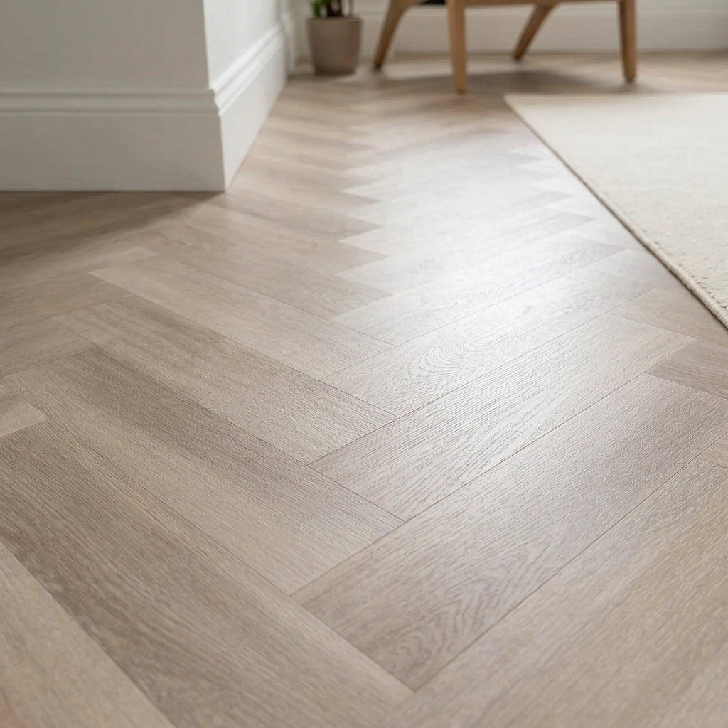 Herringbone Luxury Vinyl Flooring, Stamford Oak - 5G Click (view 2)
