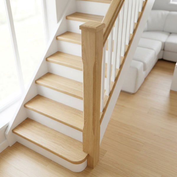 Mitred Solid Oak Newel Post Cladding 115 x 115mm