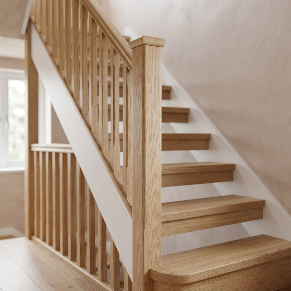 Flat Newel Cap Solid Oak 90mm Square Newel Post