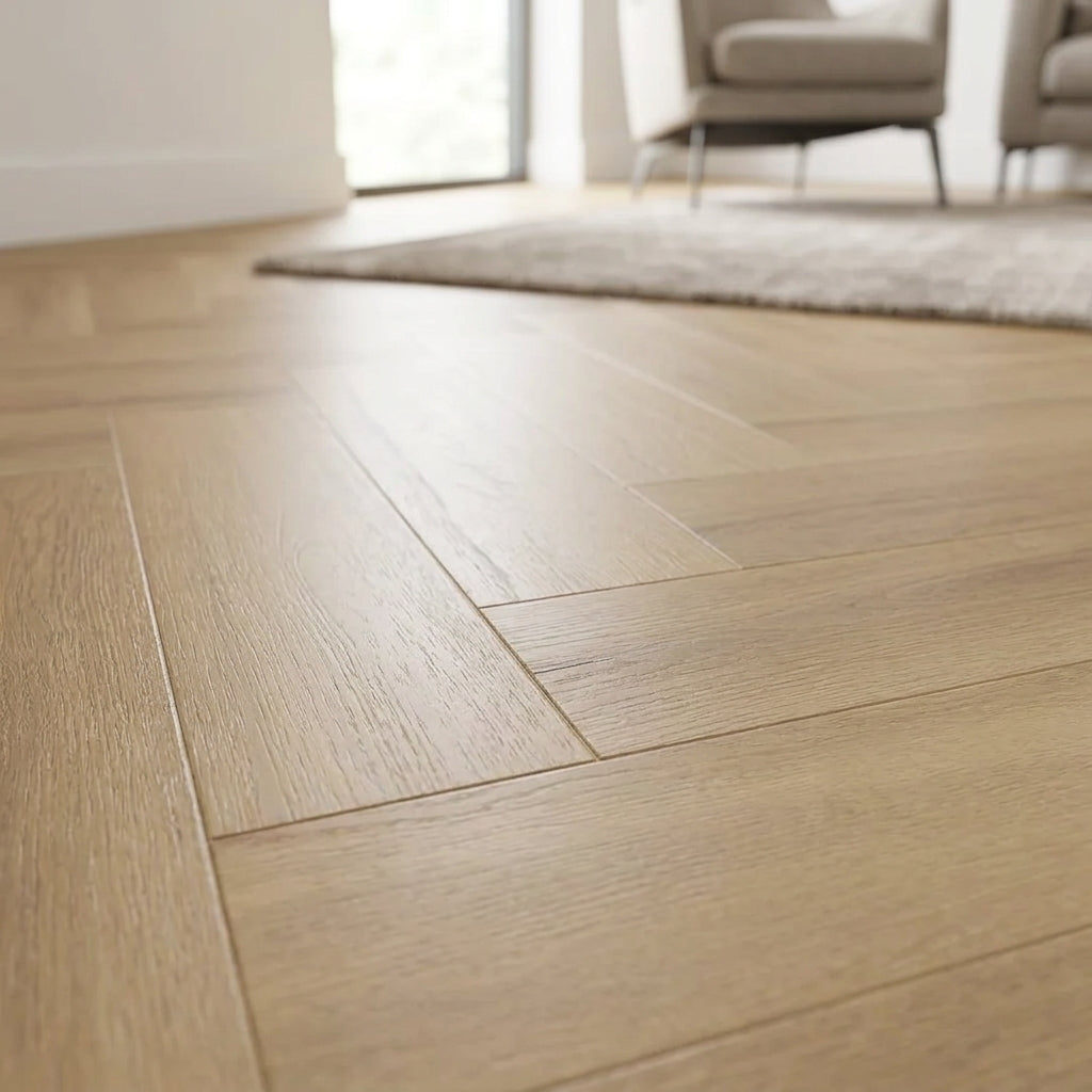 Herringbone Luxury Vinyl Flooring, Princeton Oak, EIR Finish (view 2)