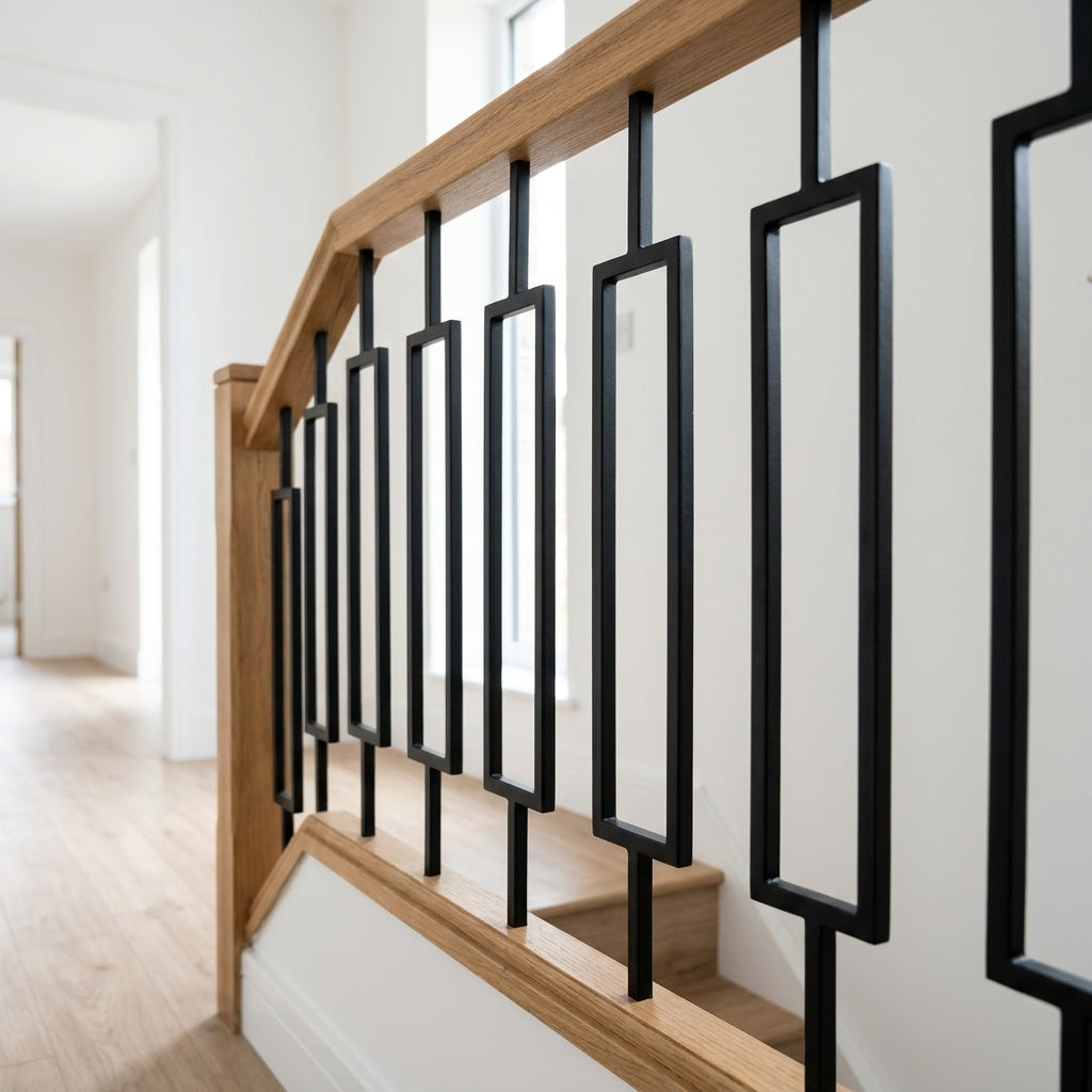 Rectangle Metal Spindle Matt Black - Staircase Balustrade