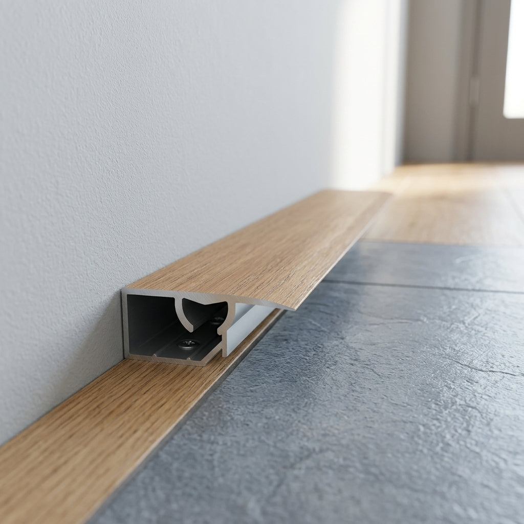 Aluminium Floor Profile 0.93m Corona Oak - Transition Strip (view 2)