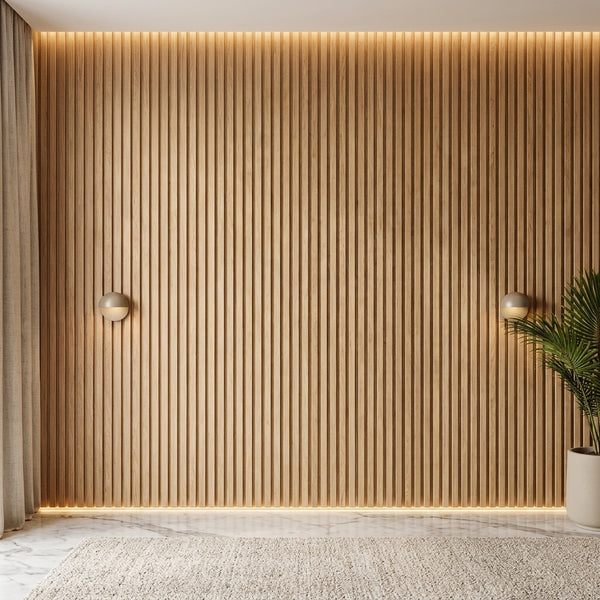 Brown Oak Slim Slat Wall Panel 2400mm x 300mm