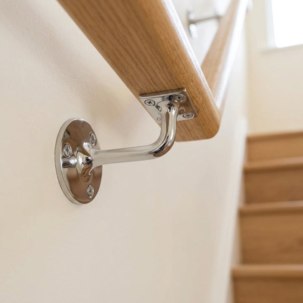 Chrome Wall Handrail Bracket For Staircase Installation