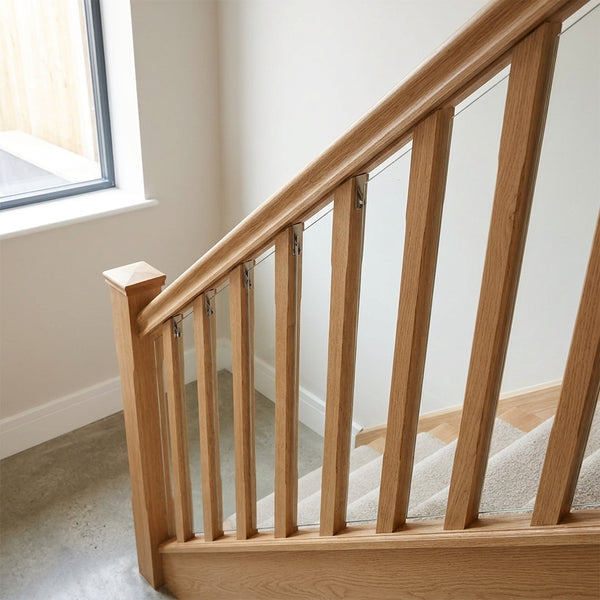 Oak Handrail Grooved for 8mm Glass – 1800–4200mm