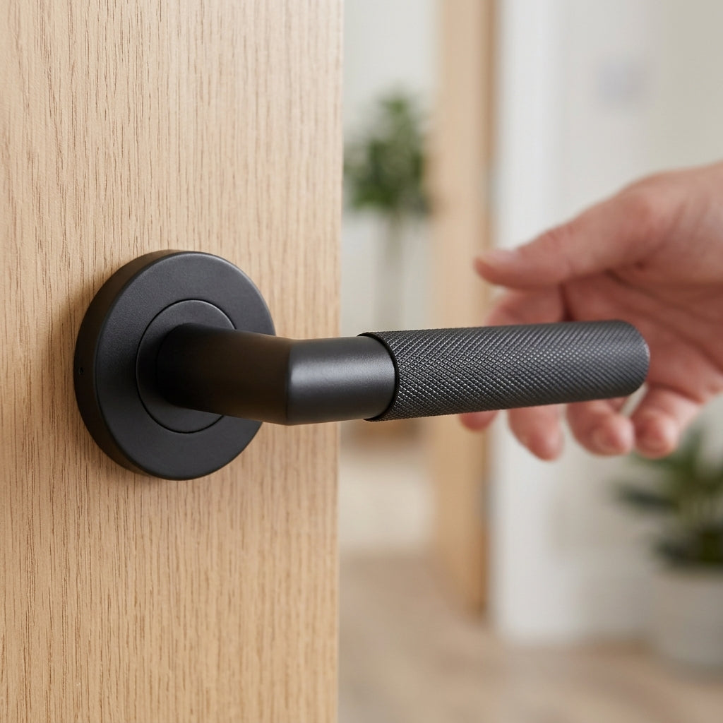 Zurich Matt Black Door Handle Hardware Pack (view 2)