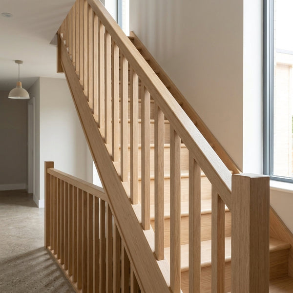 Oak Modern Square Handrail Ungrooved - 1.8m, 2.4m, 3.6m, 4.2m