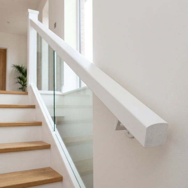 White Primed Timber Handrail Ungrooved – 1.8m, 2.4m or 4.2m
