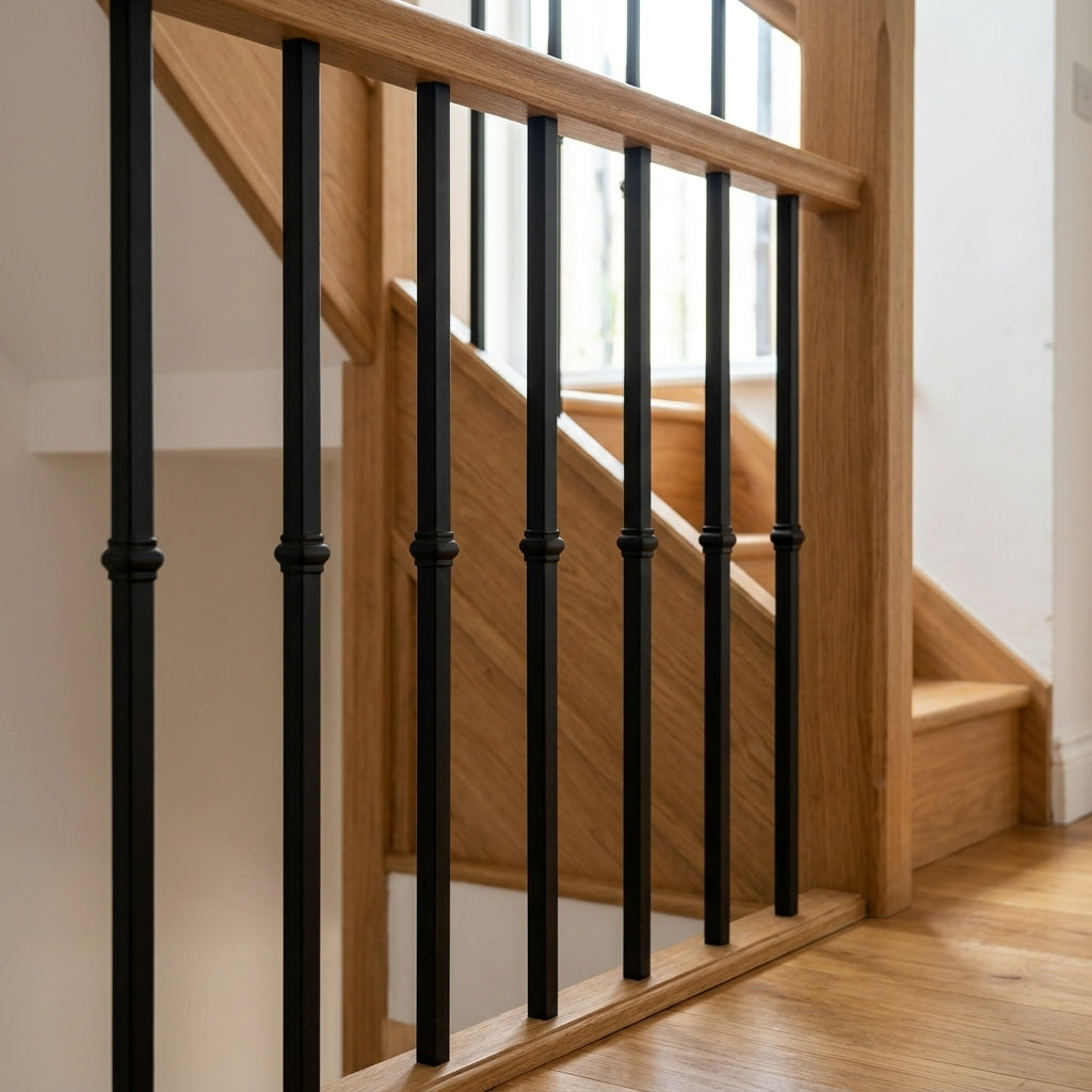 Square Metal Spindle Matt Black - Staircase Balustrade