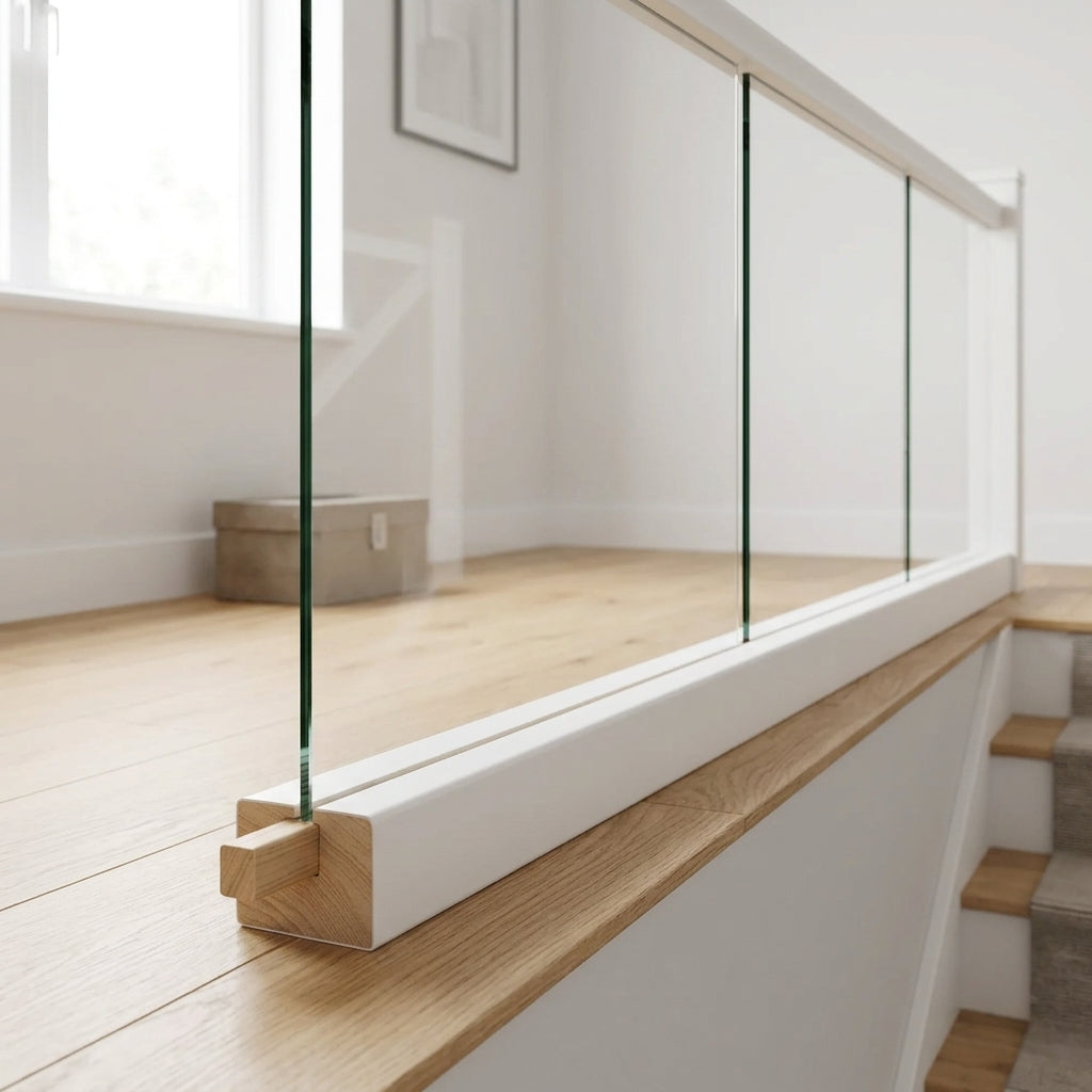 White Primed Timber Base Rail 8mm Glass Groove - 1800mm, 2400mm, 4200mm