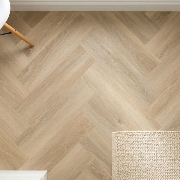 Herringbone Luxury Vinyl Flooring, Deventer Oak - 5G Click