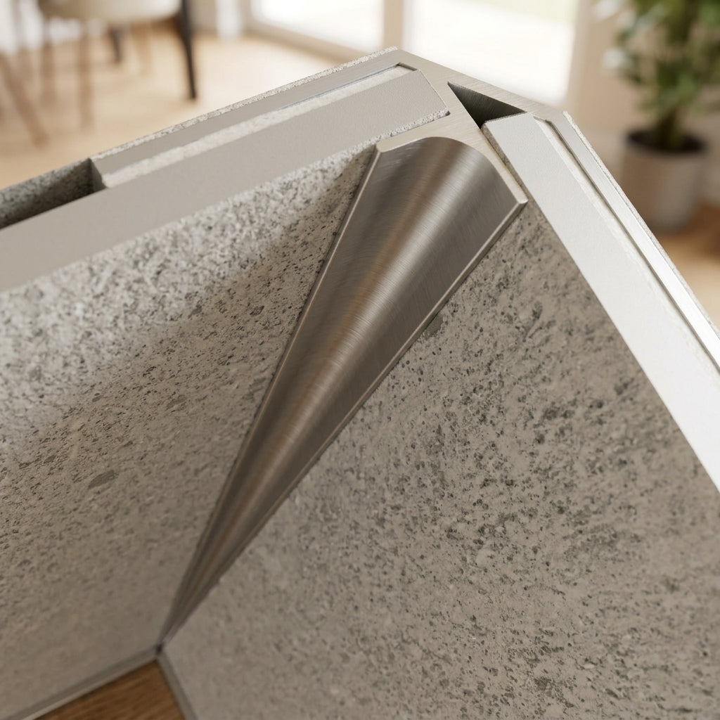 Aluminium Internal Corner Profile Silver - Wall Panels (view 2)