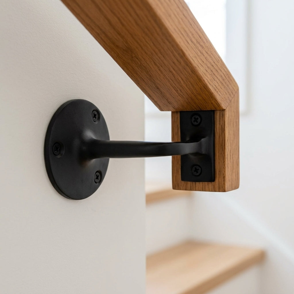 Black Wall Handrail Bracket - Stair Parts Accessory (view 2)