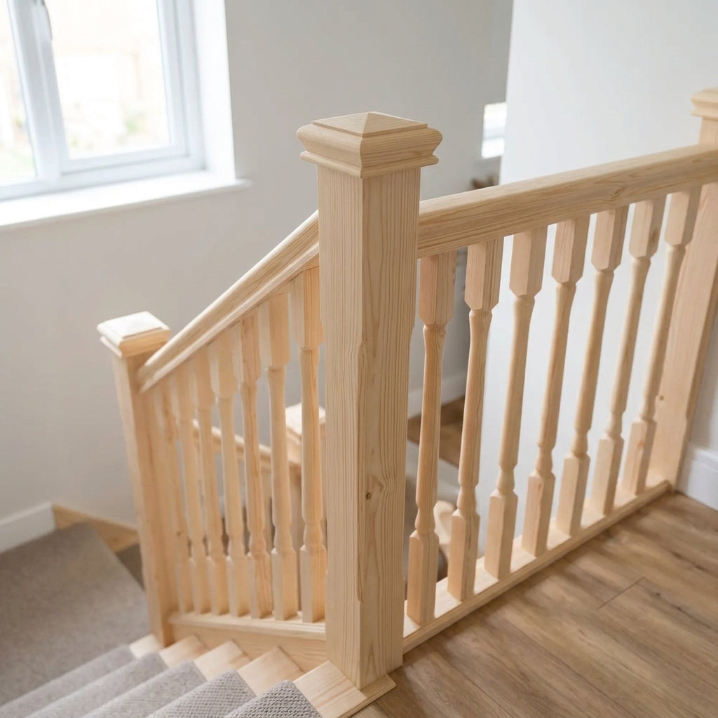 Pine Pyramid Newel Cap 90mm – Stair Post Finial