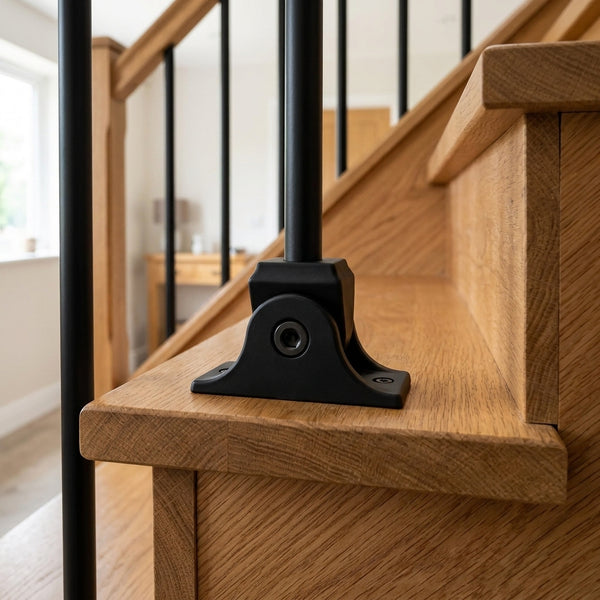 Adjustable Angle Bracket For Metal Spindles - Matt Black