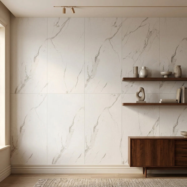 Concrete Pietra Santa White Wall Tiles 4mm Ultra-Slim