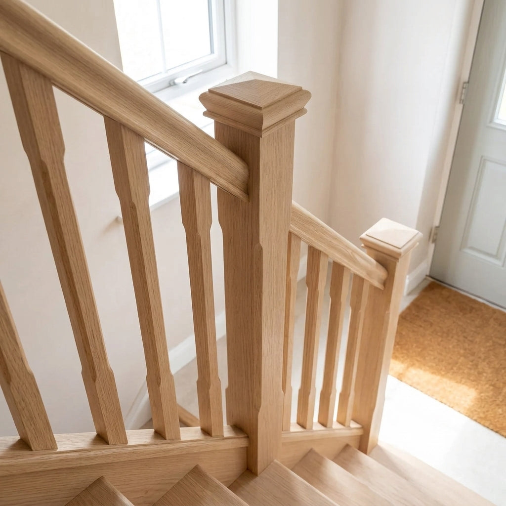 Pyramid Newel Cap Solid Oak 90mm - Untreated Prime Grade