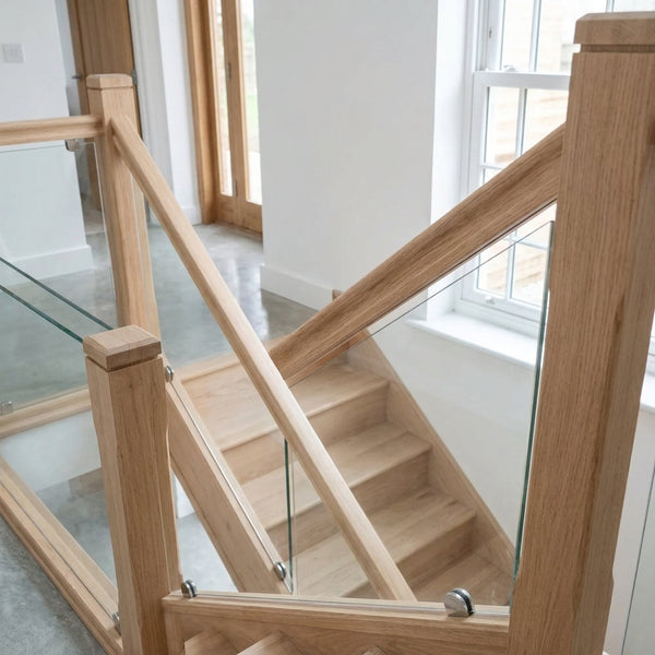 Oak Handrail Grooved for 10mm Glass - 1800-4200mm