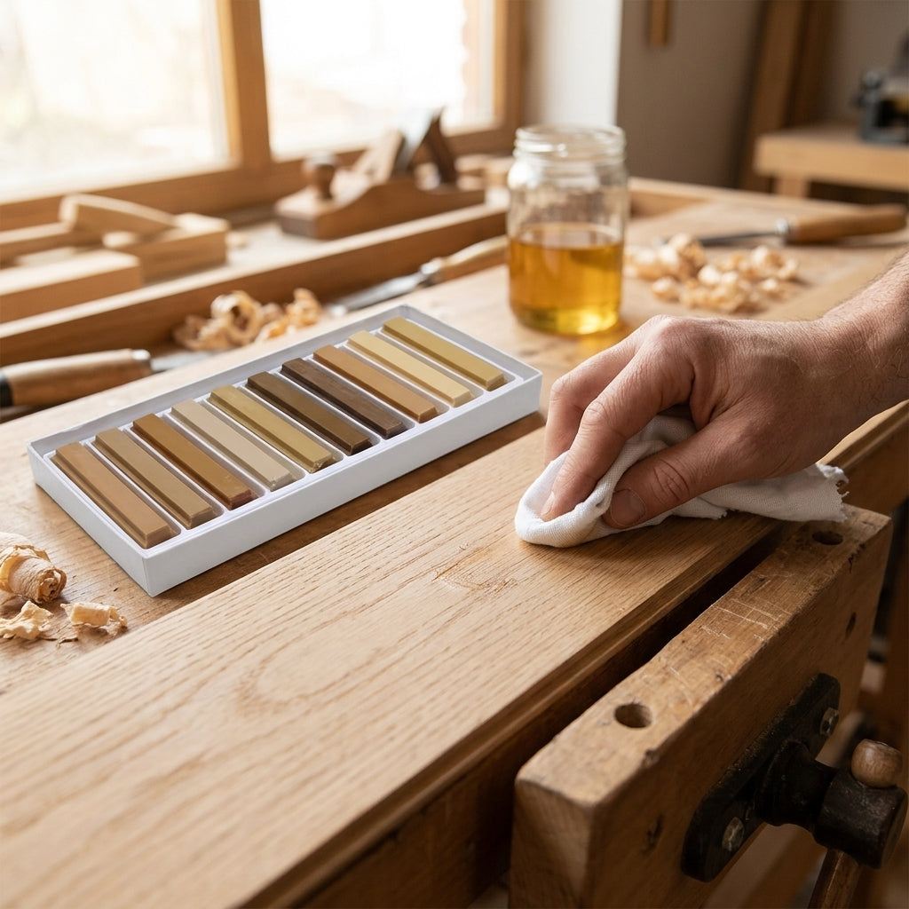 Soft Wax Sticks For Wood Filler, Oak Colours