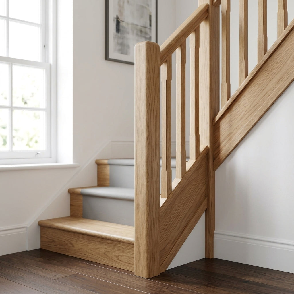 Flat Newel Cap Solid Oak 115mm Post - Full Or Half