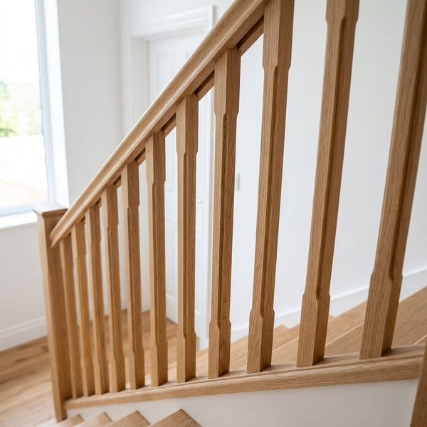 Oak Finger Joint Base Rail Grooved 41mm Spindles