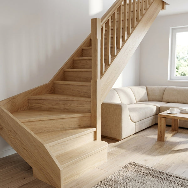 Oak Stop Chamfer Newel Post 90mm - 1500mm or 2000mm