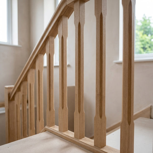 Oak Finger Joint Handrail Grooved 41mm Spindles