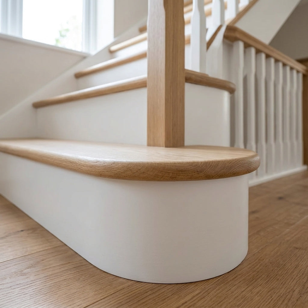 White Primed Bullnose Riser 1000mm MDF - Left/Right (view 2)
