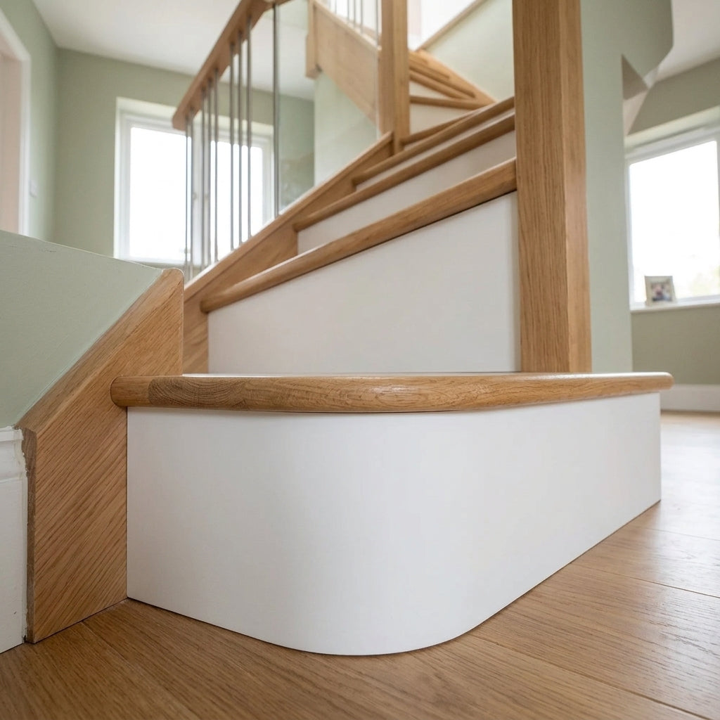 White Primed Bullnose Riser 1000mm MDF - Left/Right