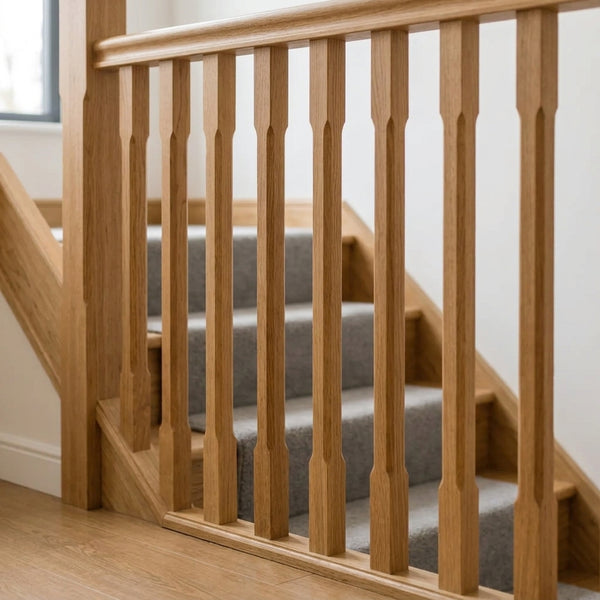 Oak Stop Chamfer Stair Spindle 41mm x 900mm Prime Grade