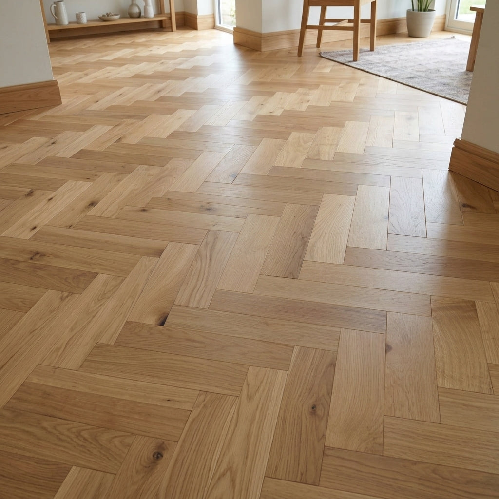 Herringbone Brushed UV Oiled Engineered Wood Flooring - 1.62m²