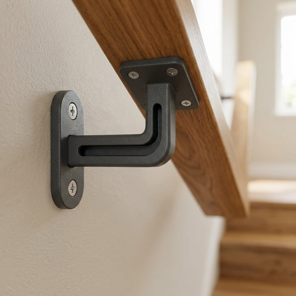 Anthracite Wall Handrail Bracket With Cable Channel (view 2)
