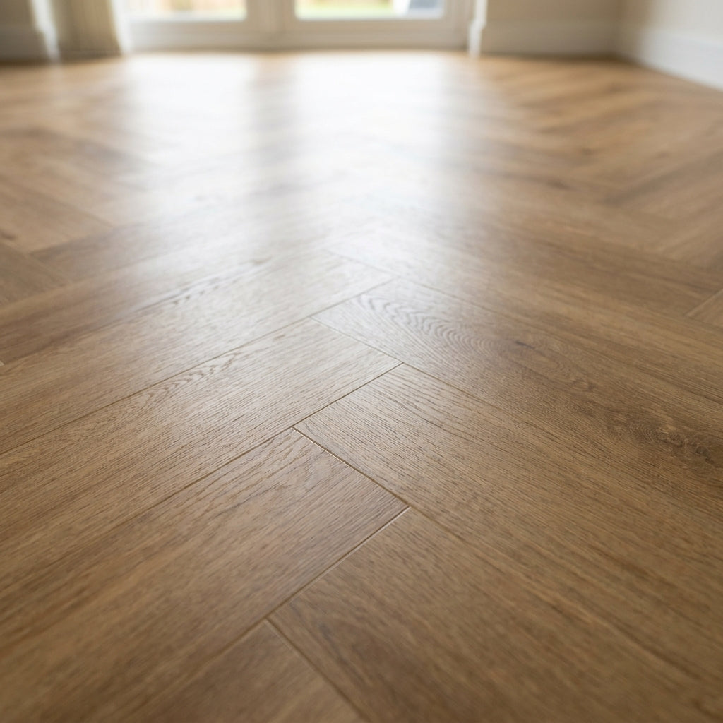 Herringbone Luxury Vinyl Flooring, Bourbon Oak - 5G Click (view 2)