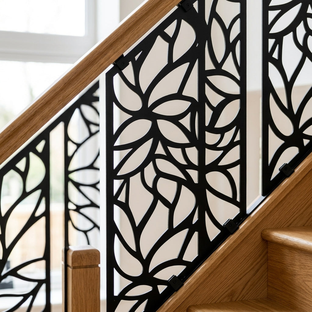 Nature Bloom Metal Stair Panel – Rake or Square (view 2)