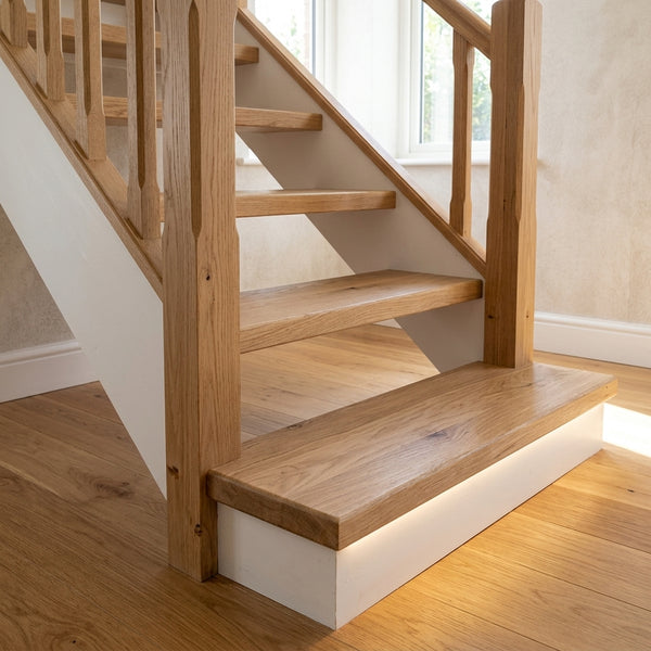 Rustic Oak Bottom Step Left or Right Hand - LED