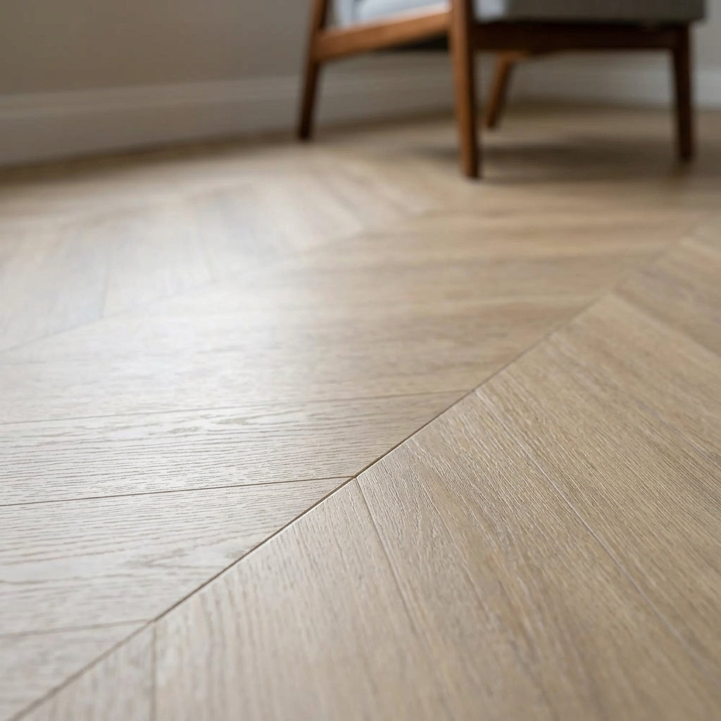 Chevron Oak Luxury Vinyl Flooring, Click Installation (view 2)