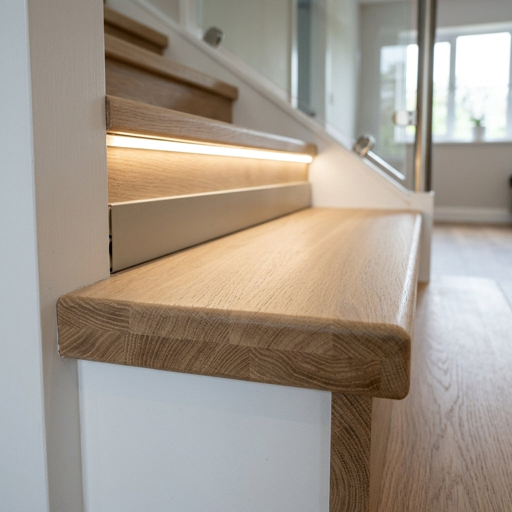 Oak Bottom Step Left Or Right Hand - Modern LED Range (view 2)