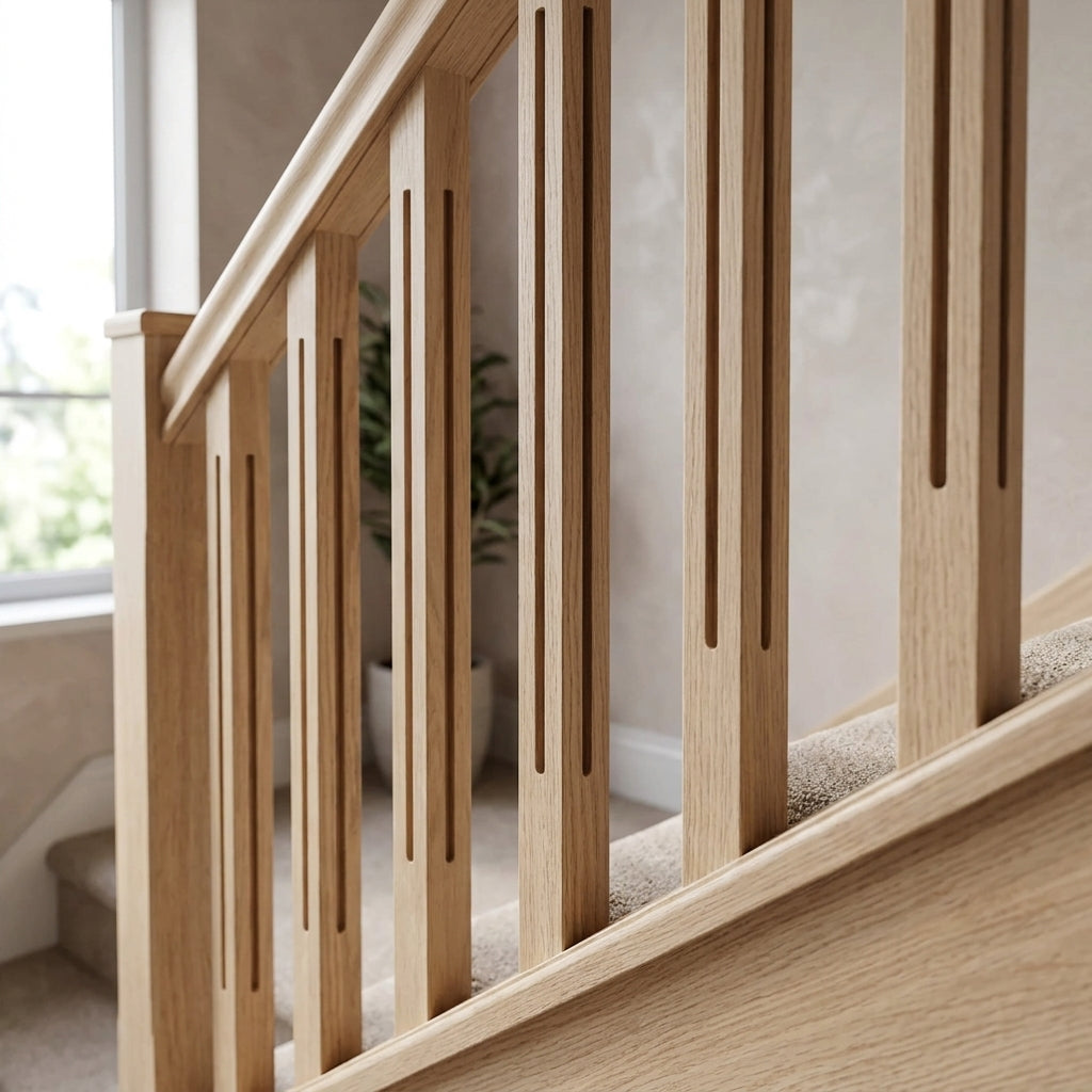 Oak Baserail 13mm Grooved for Metal Spindles - Staircase
